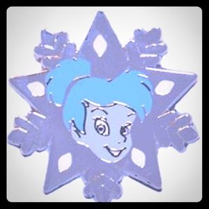Disney Tinkerbell Snowflake Lanyard Pin Authentic